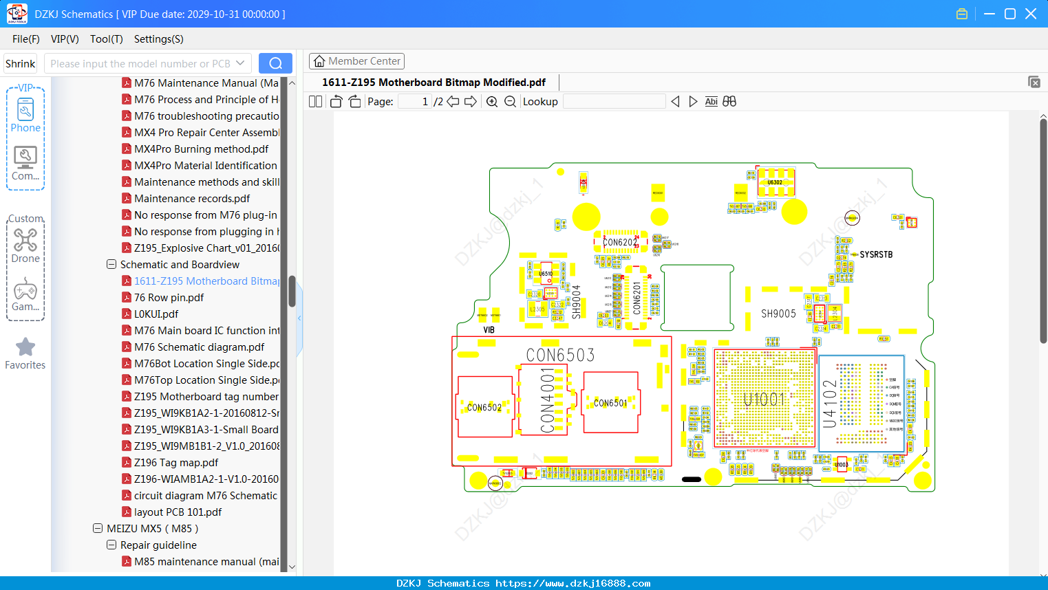 Meizu 1611-Z195 Motherboard Bitmap Modified